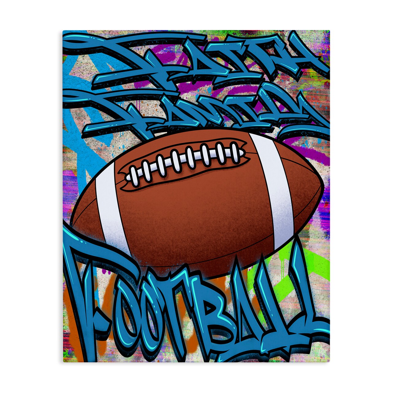 Stupell Industries Faith Family Football Graffiti Canvas, design by Marcus Prime